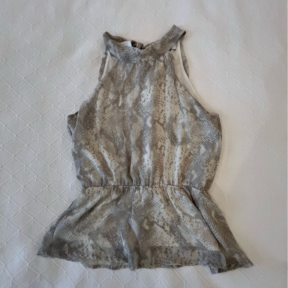 Gilli Snake Print Sleeveless Halter Tie Blouse